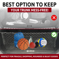 TN TrunkNets folded flat in trunk offering unobstructed cargo space