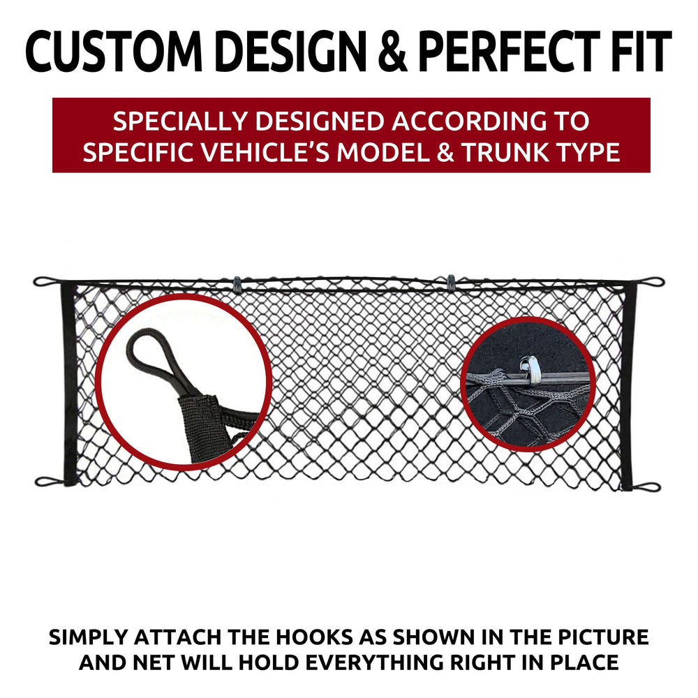 TN TrunkNets installed in Toyota Camry trunk showing secure containment benefit