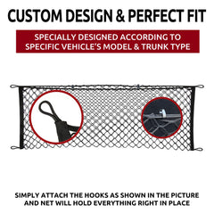 TN TrunkNets installed in Toyota Camry trunk showing secure containment benefit