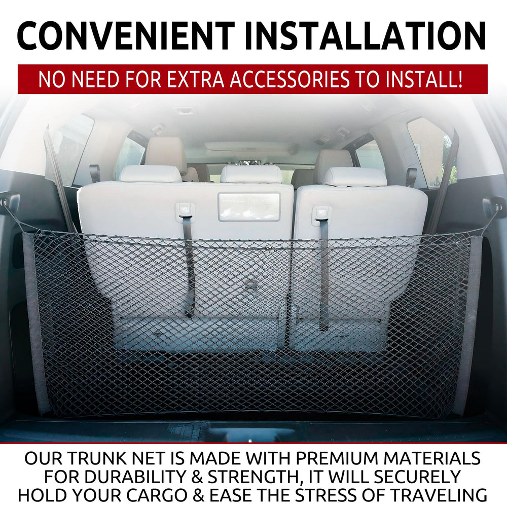 TN TrunkNets mounted to top and bottom hooks for secure fit