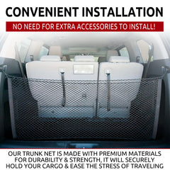 TN TrunkNets mounted to top and bottom hooks for secure fit