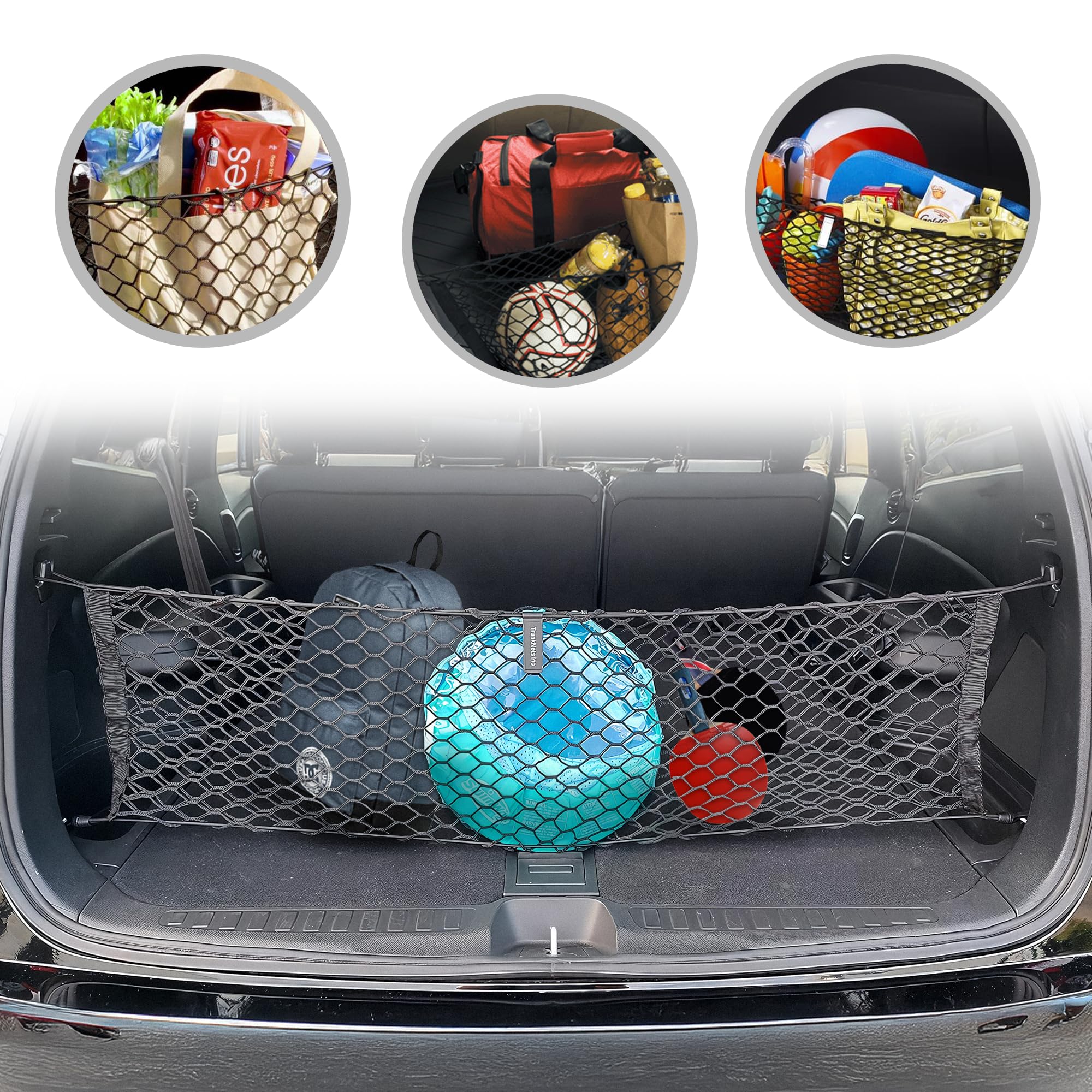 TN TrunkNets Inc close-up of elastic polypropylene weave and strength