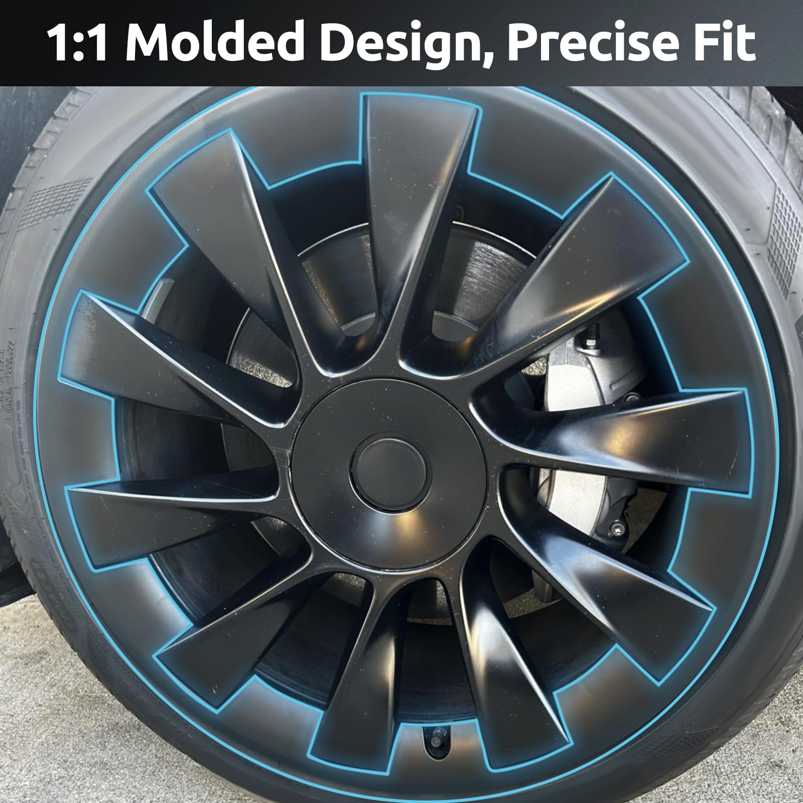 TNIRV side profile installed on 20" Induction wheel demonstrating coverage benefit