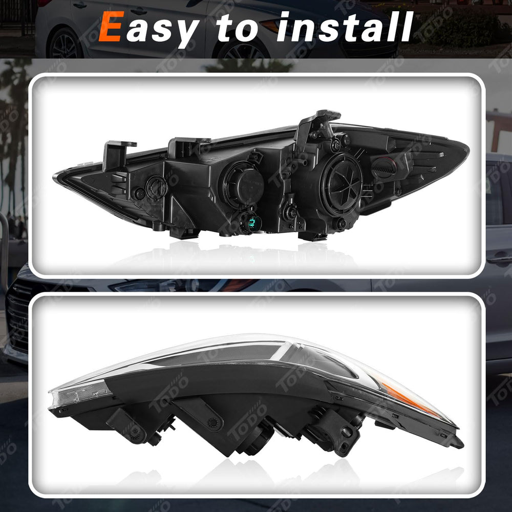 TODO hand-held scale comparison of headlight size showing correct fitment and easy handling
