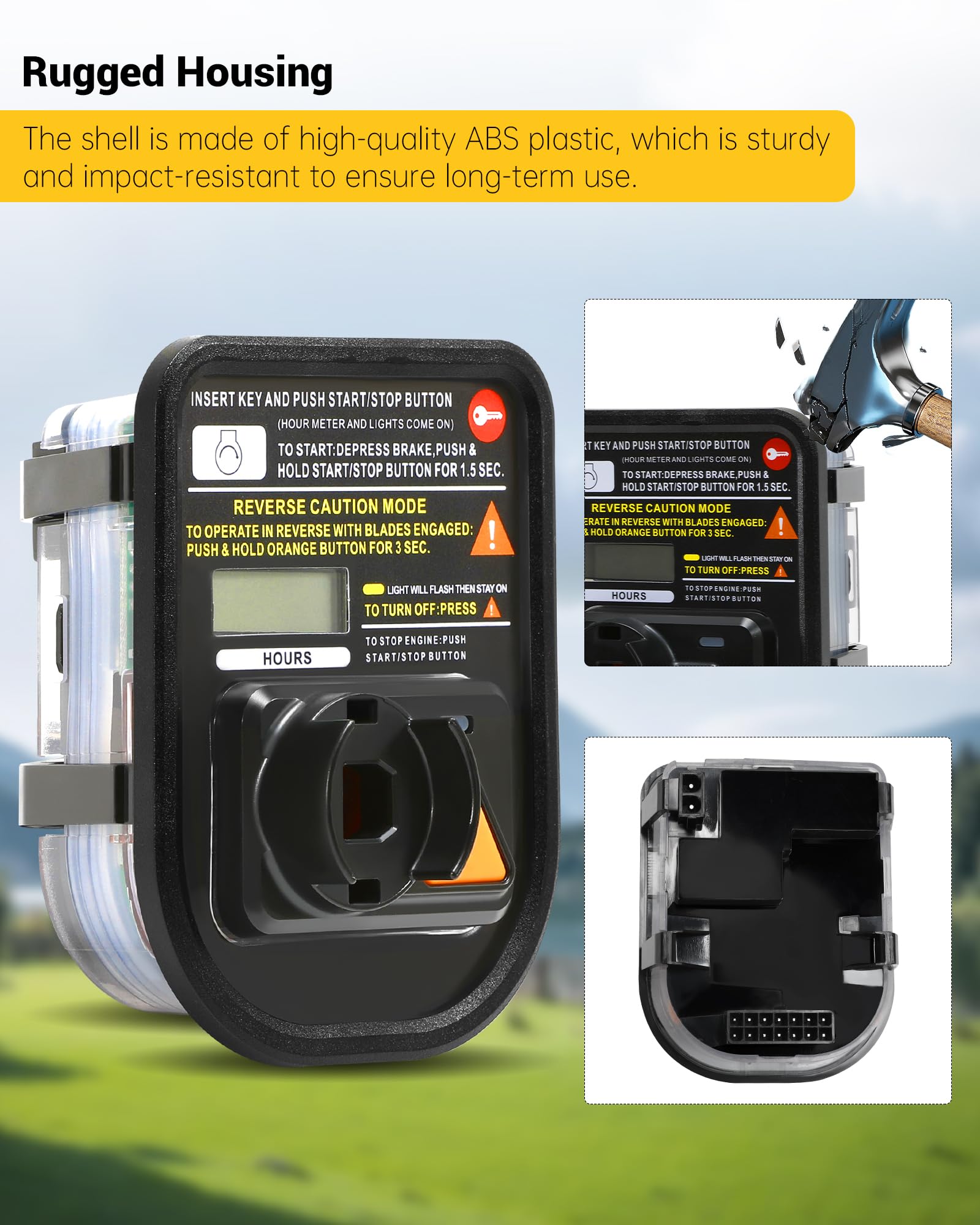 Tofcbye hour meter installed in CUB Cadet dash demonstrating OEM fit and secure mounting