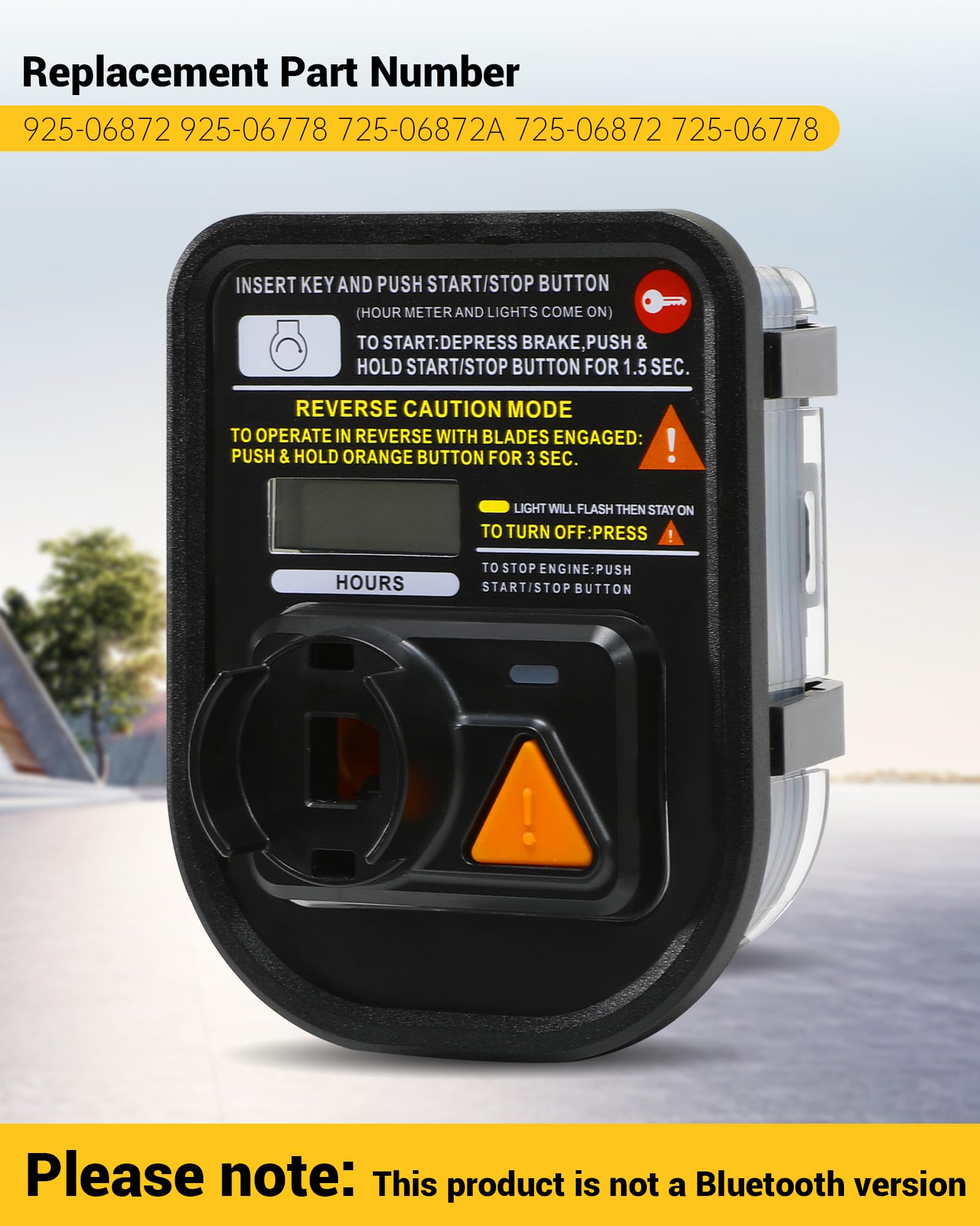 Tofcbye meter next to ruler showing compact size and easy dashboard replacement