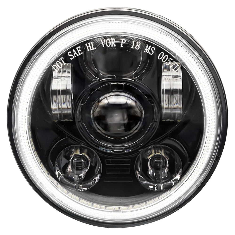 ToKnoMe front view black headlight showing clean beam and modern styling benefit visibility