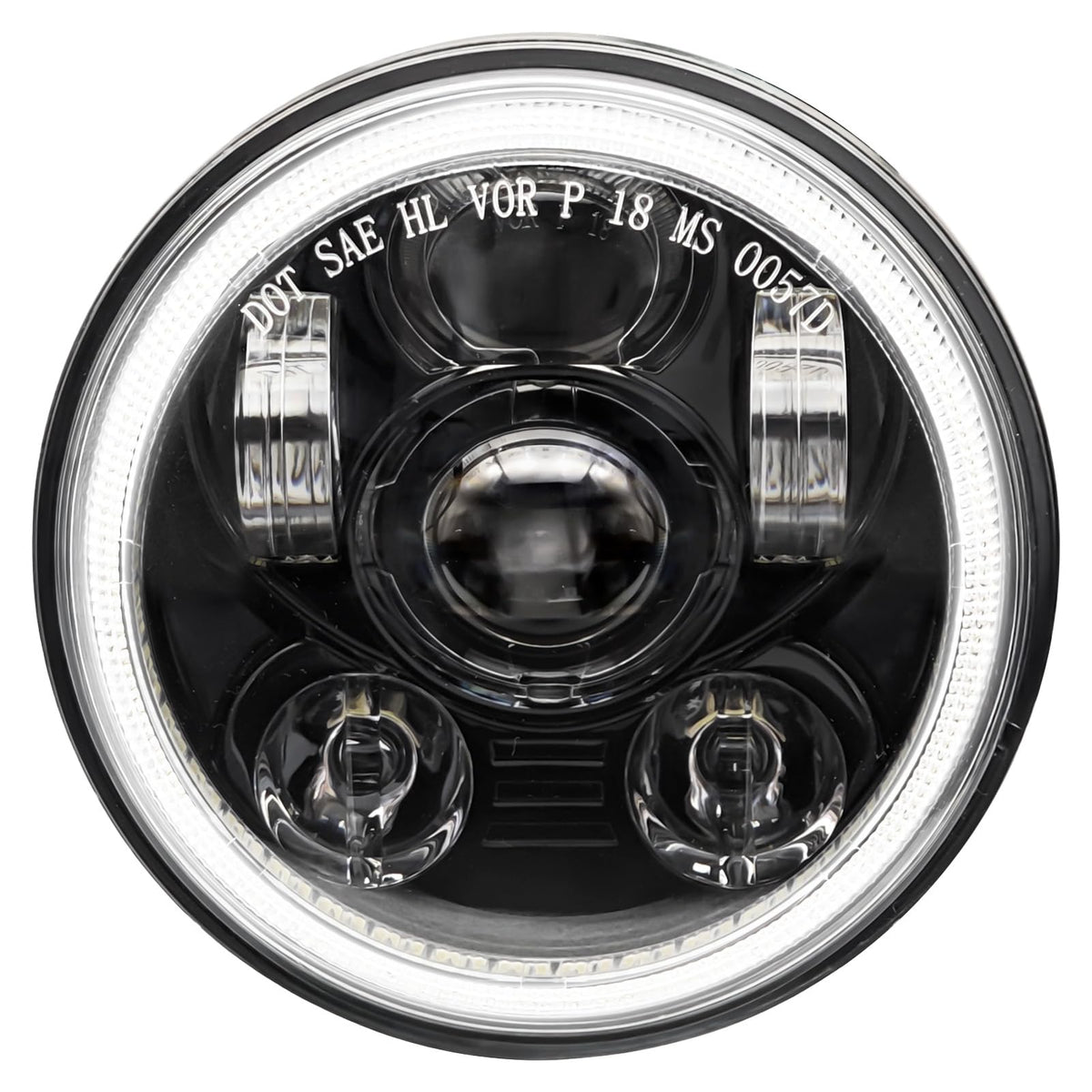 ToKnoMe front view black headlight showing clean beam and modern styling benefit visibility