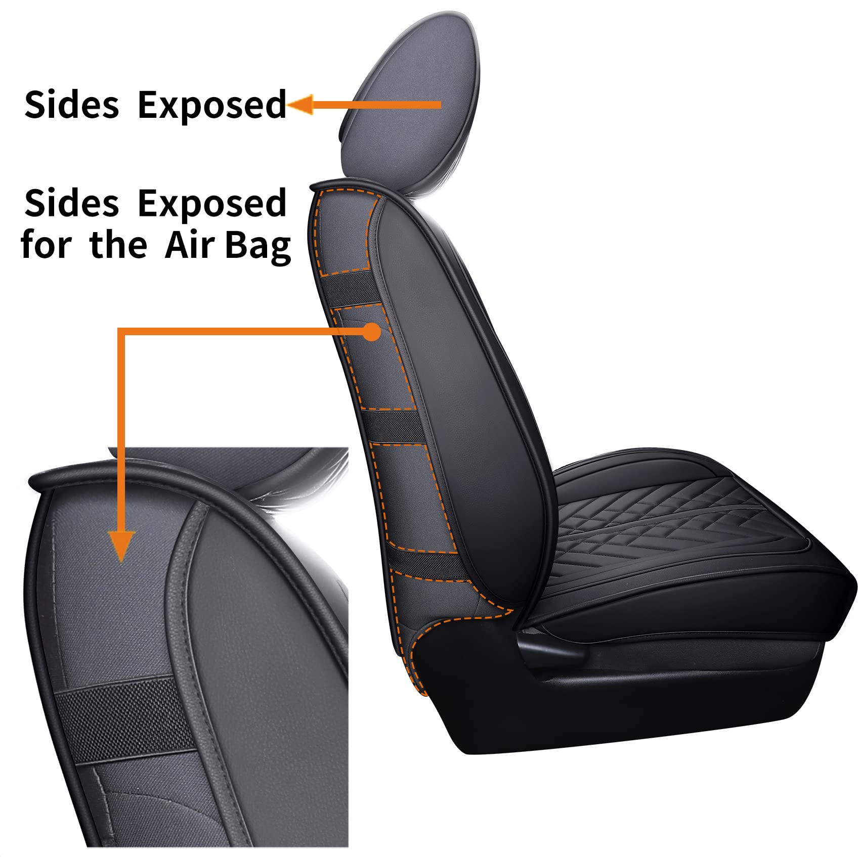 Tomatoman elastic belt at side airbag area enabling safe deployment