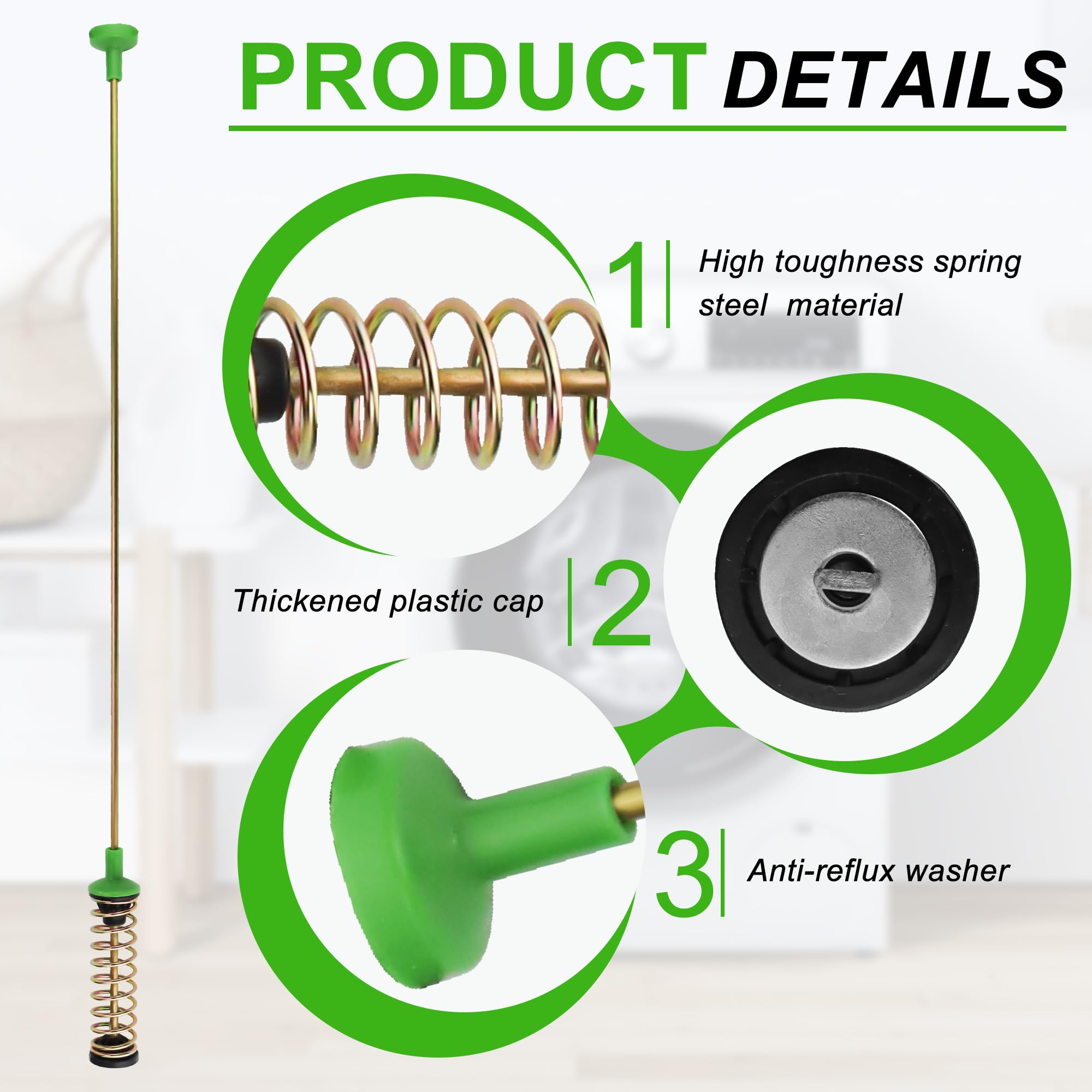 TOMOON suspension rod installed in Samsung washer demonstrating reduced vibration benefit