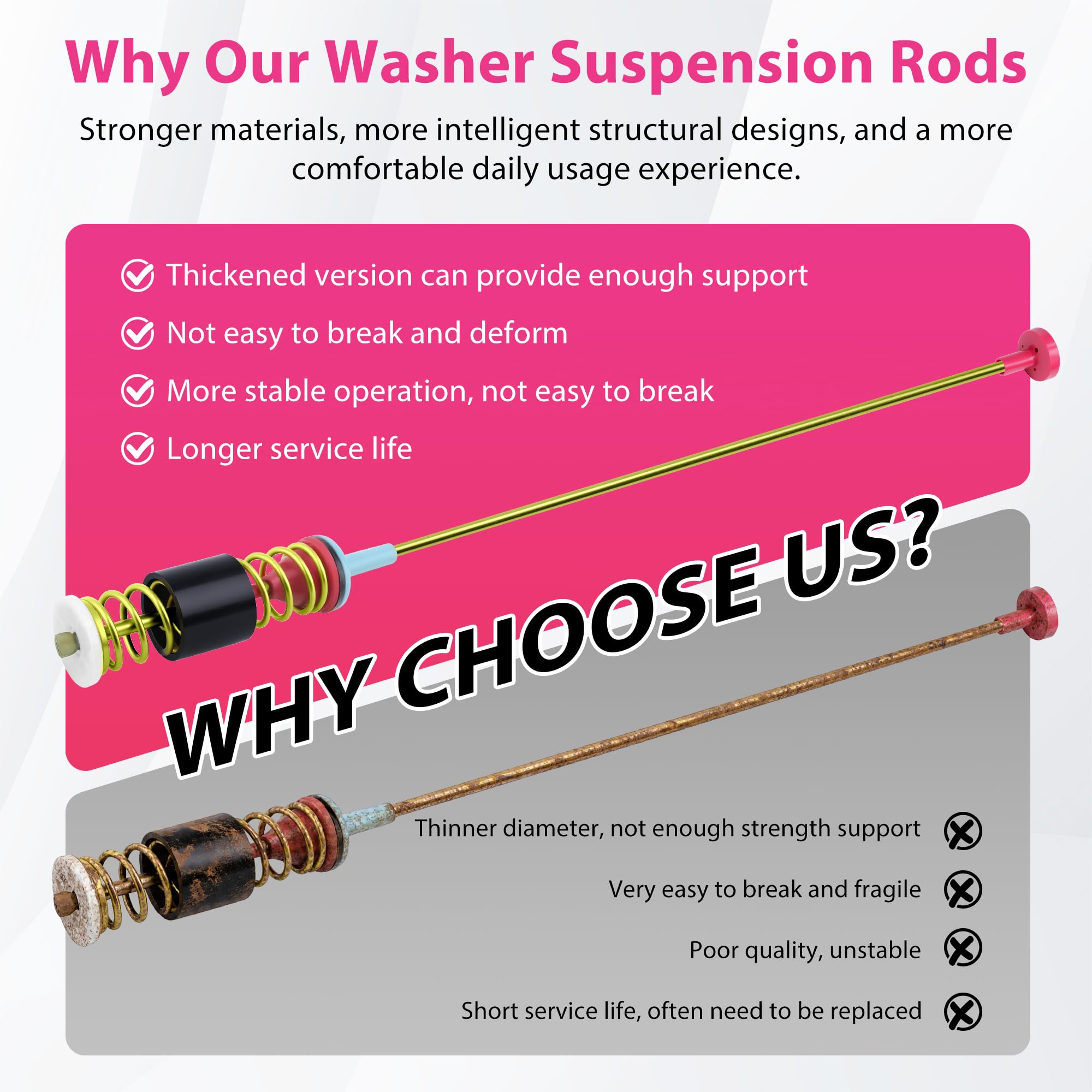 TOMOON four-piece suspension rod kit providing full-system balance