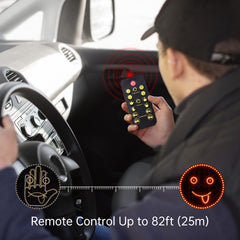 Tomorotec mounted on dashboard demonstrating visible interior signaling