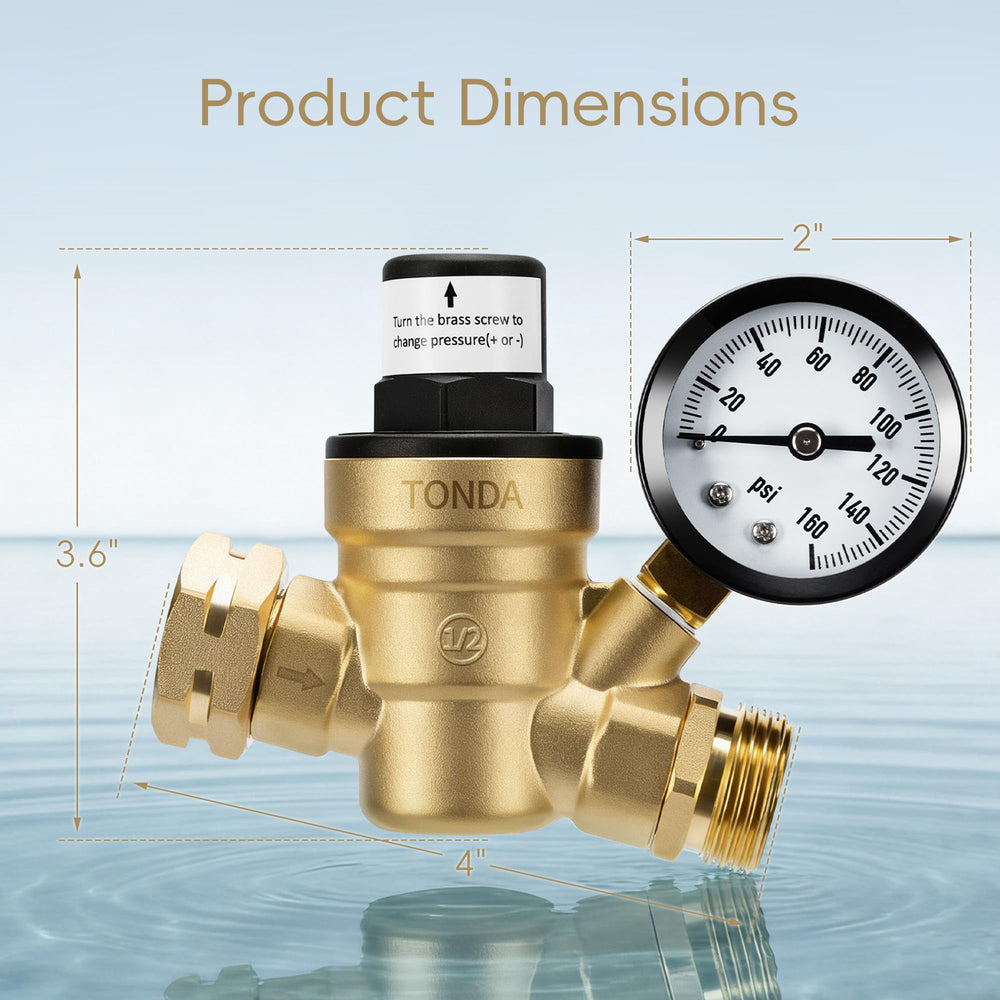 TONDA beside standard hose for scale showing compact, durable regulator size