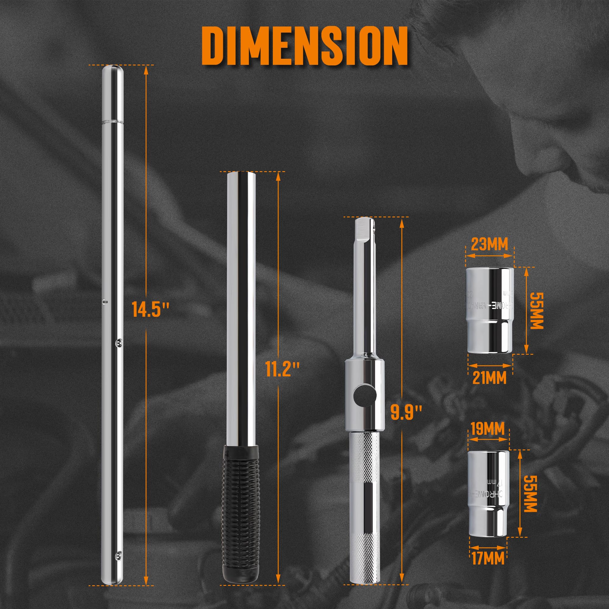 TONDA lug wrench held in hand showing length and scale for quick assessment