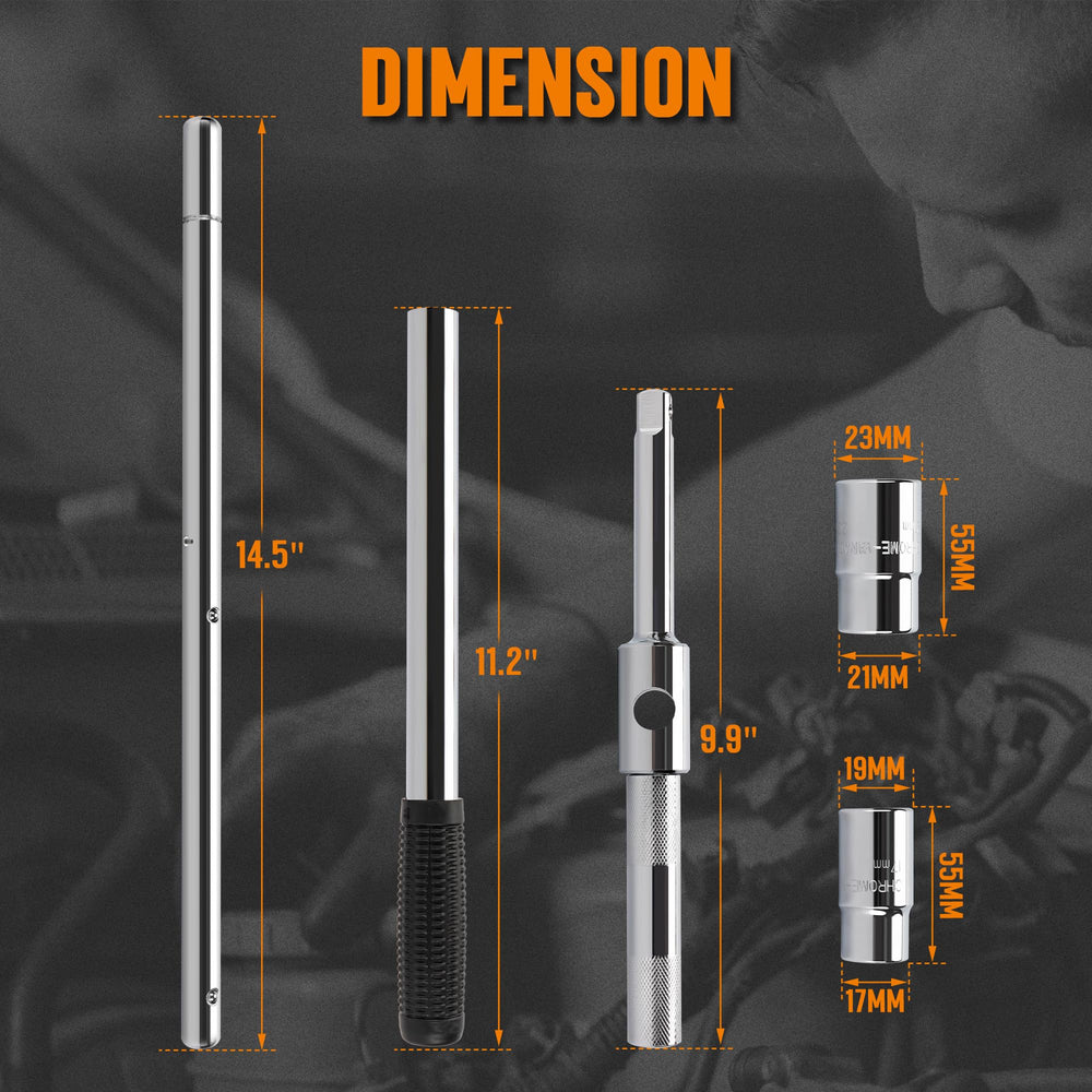 TONDA lug wrench held in hand showing length and scale for quick assessment
