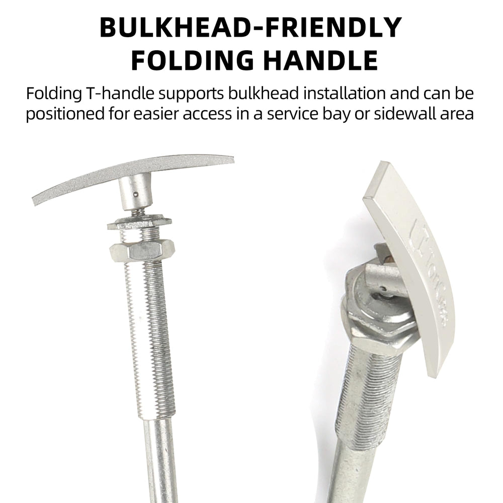 TonGass folding T-handle mounted on bulkhead, easy operation benefit