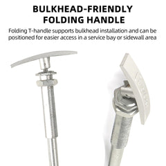 TonGass folding T-handle mounted on bulkhead, easy operation benefit