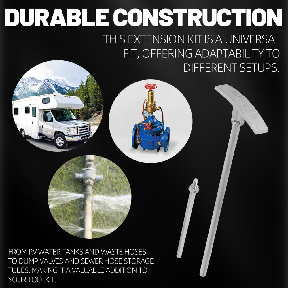 TonGass kit installed on RV waste valve demonstrating easier access