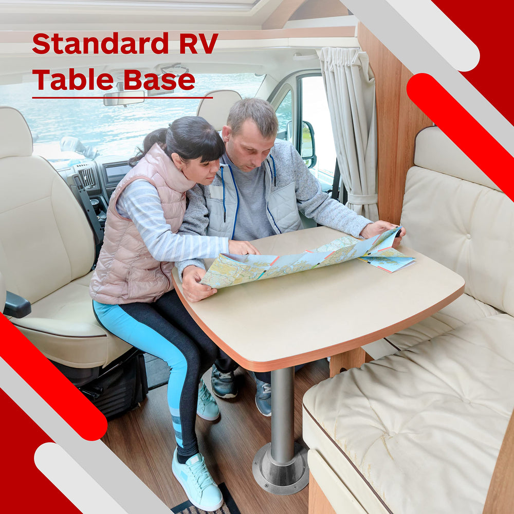 TonGass lifestyle image with RV dining table installed showing neat appearance and space-saving benefit