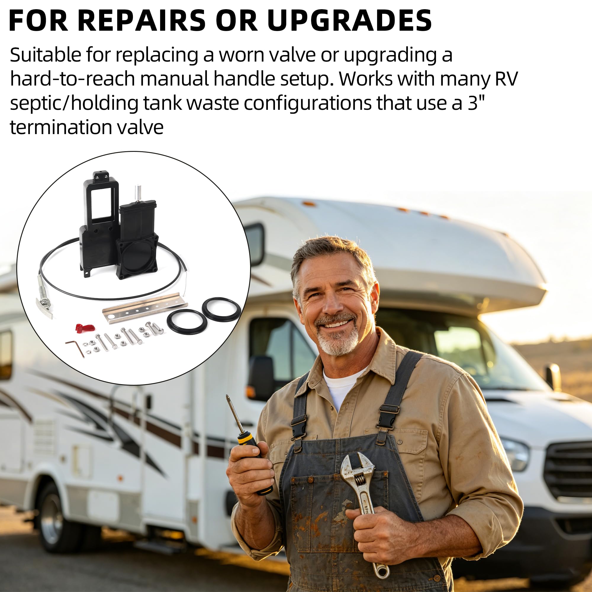 TonGass valve next to measuring tape, size and fit confirmation benefit