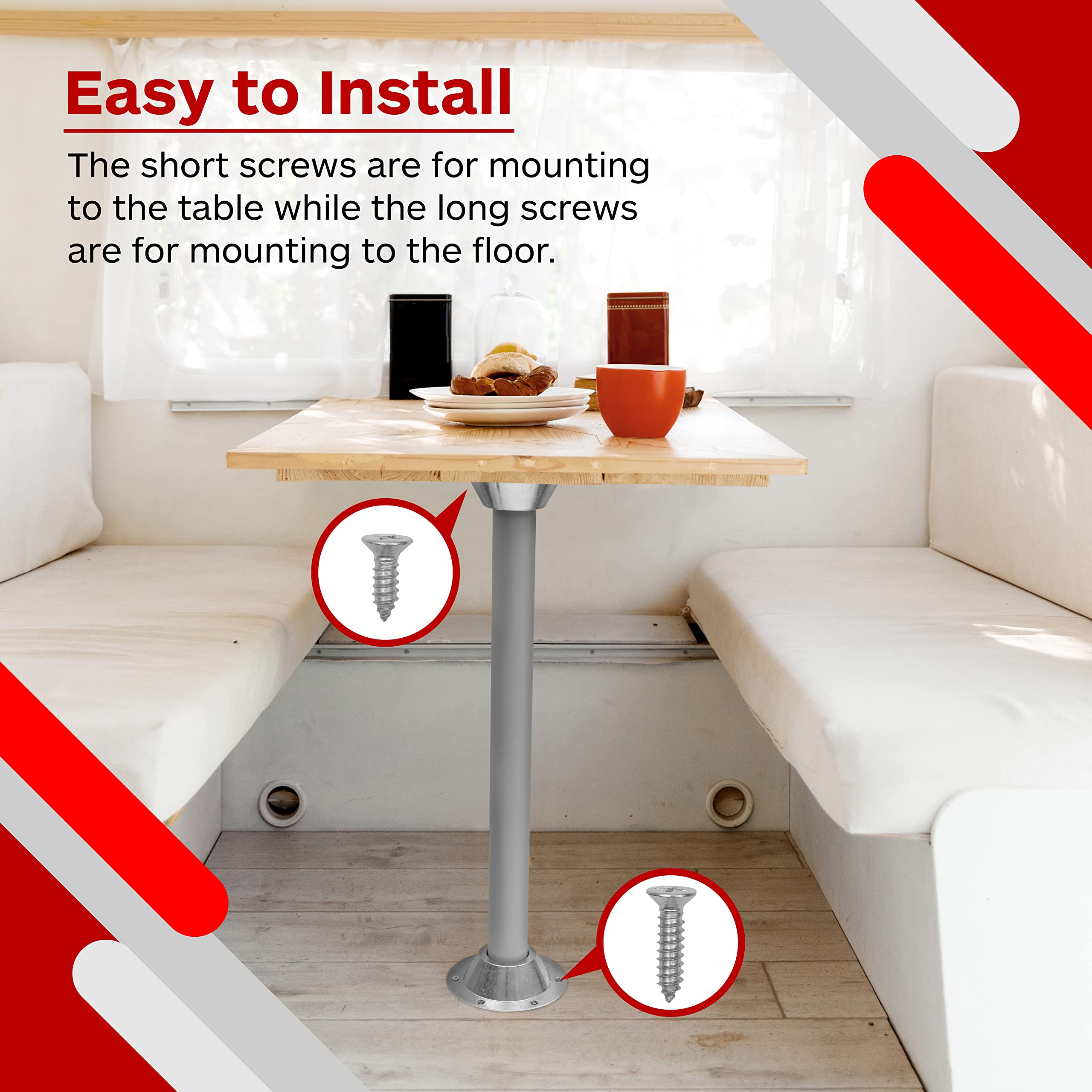 TonGass detail of screw holes and included screws showing fit and ready-to-install convenience