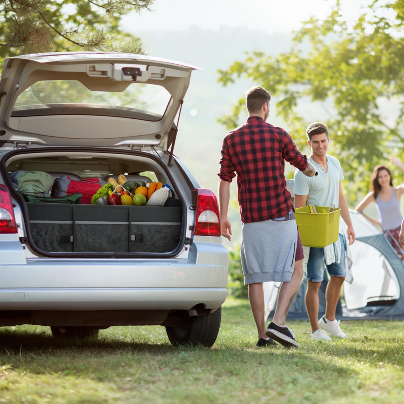 Tonmifr lifestyle trunk setup with groceries and gear for stress-free travel benefit
