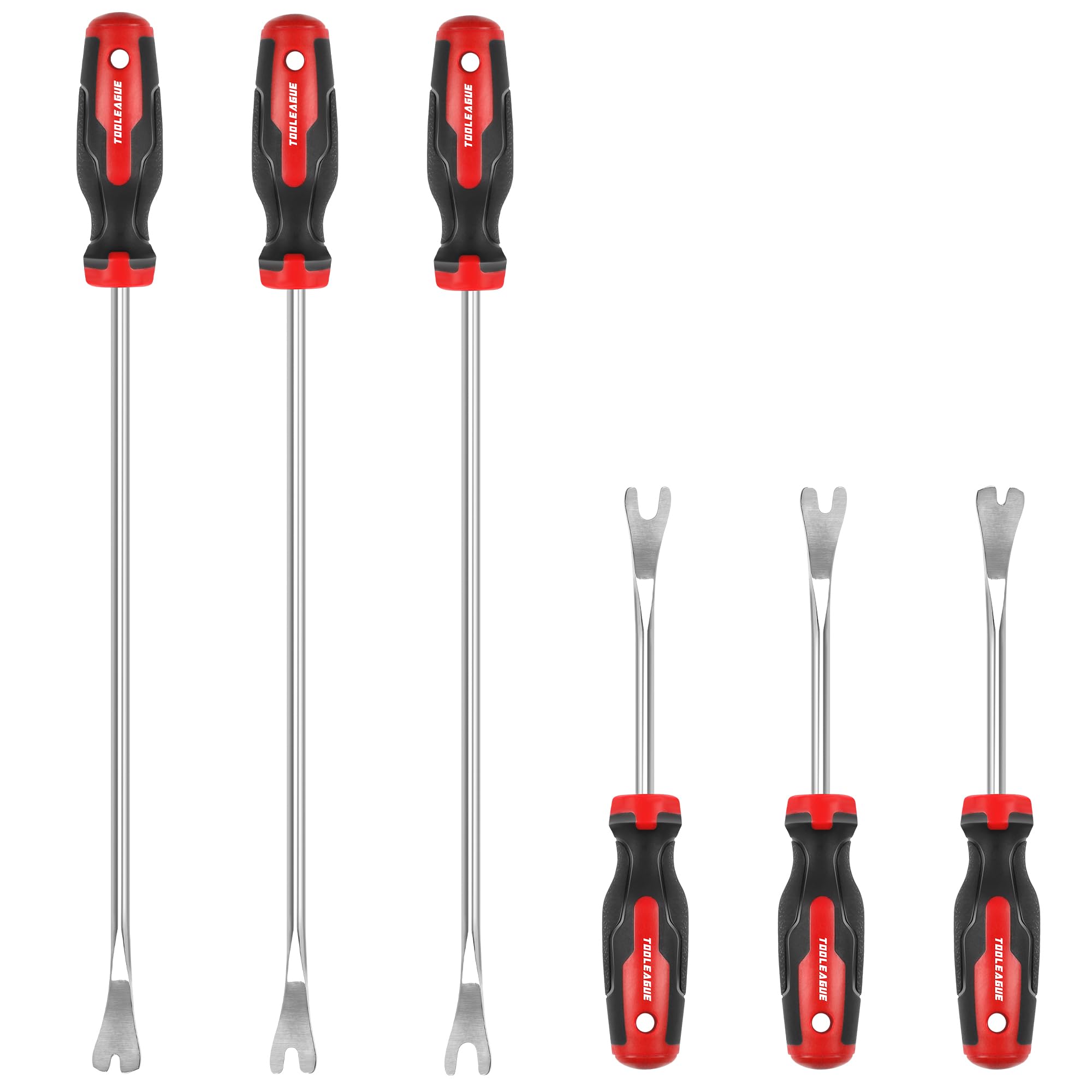 TOOLEAGUE front view of 6-piece trim removal set showing full kit and organized layout benefit