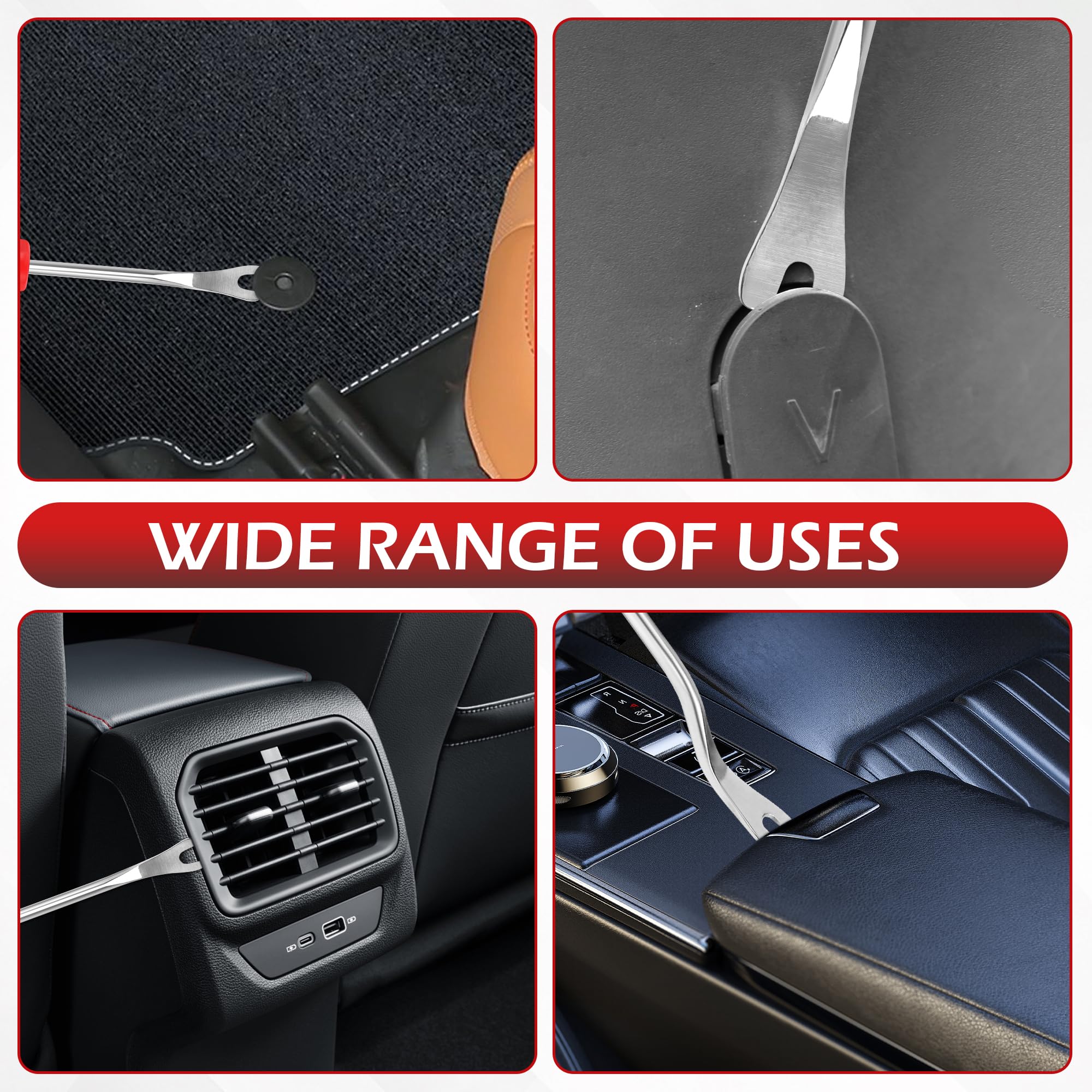 TOOLEAGUE trim pry tools beside a screwdriver showing scale and long-versus-short shaft options
