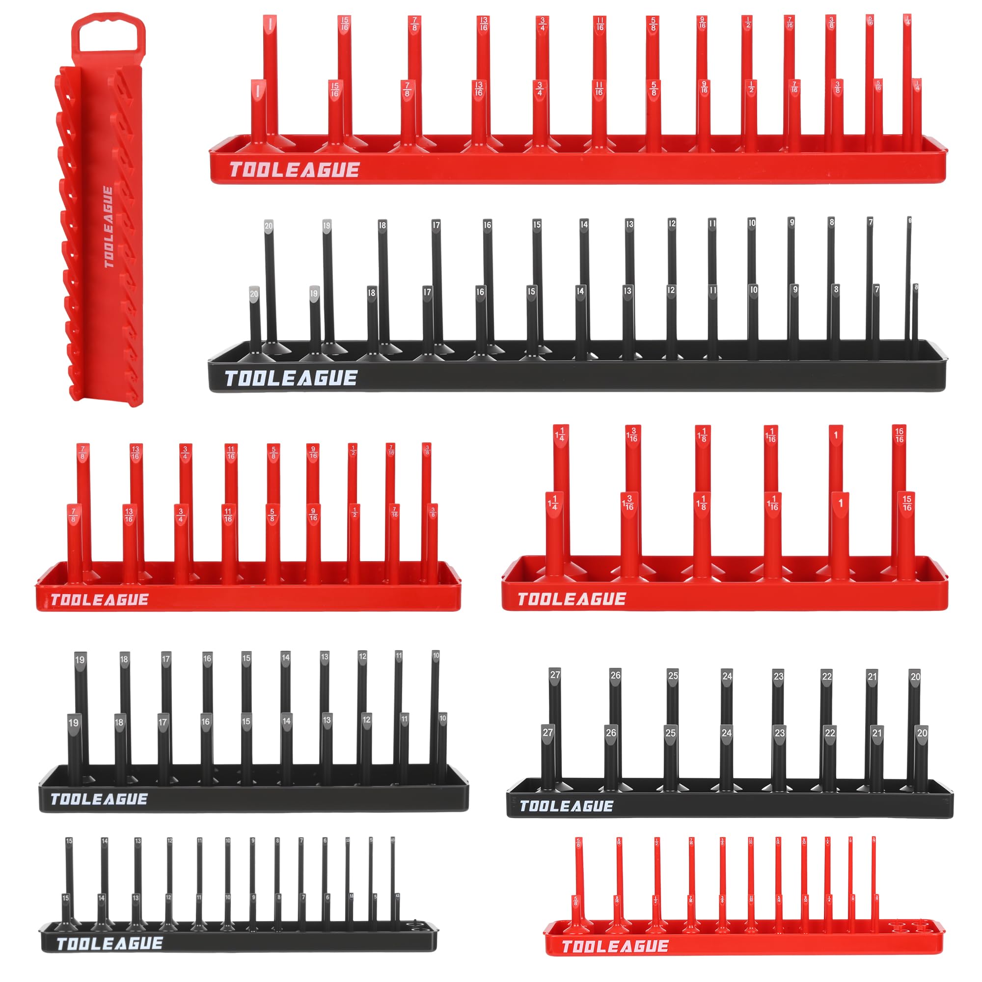 TOOLEAGUE trays top view showing organized sockets for quick access and visibility