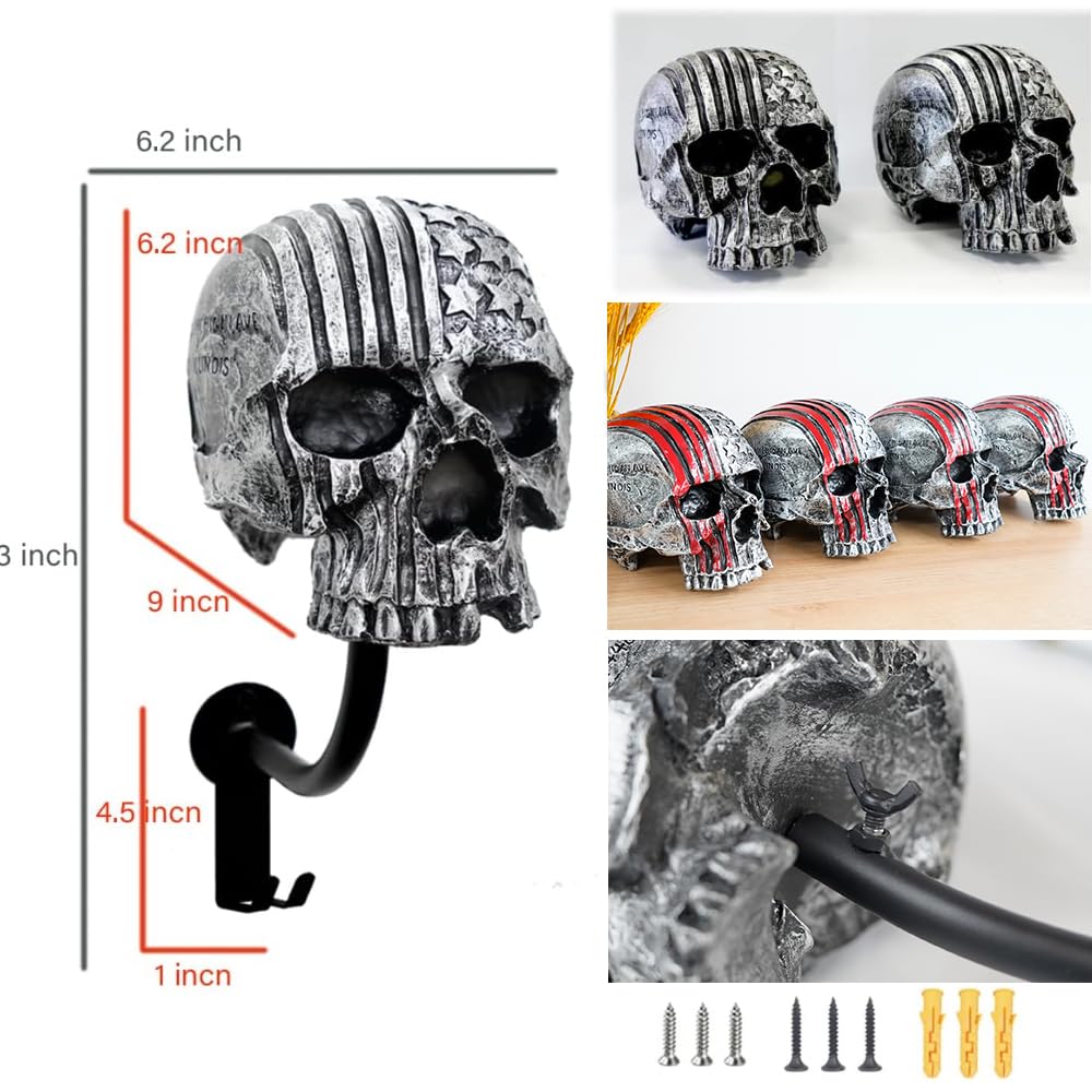 Tooyuart skull helmet holder closeup resin detail highlighting durable finish