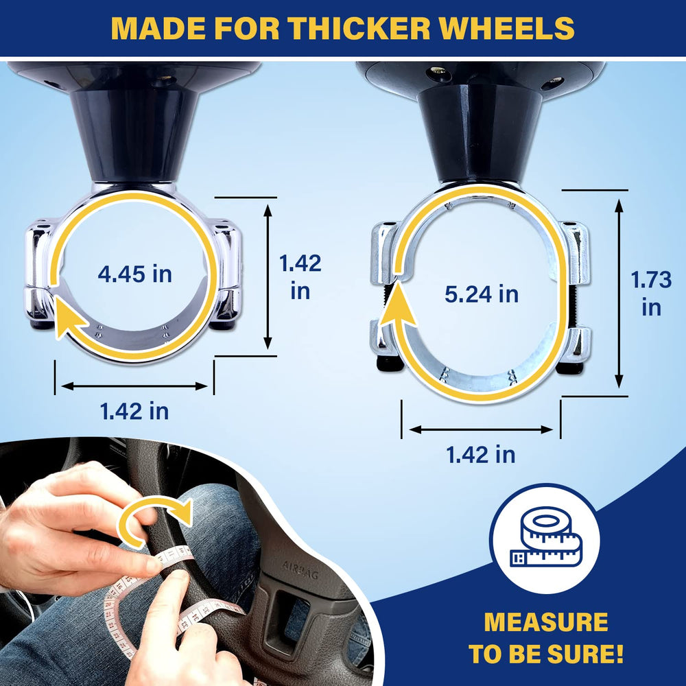 Top Life mounted on a semi truck wheel demonstrating easier one-hand steering benefit