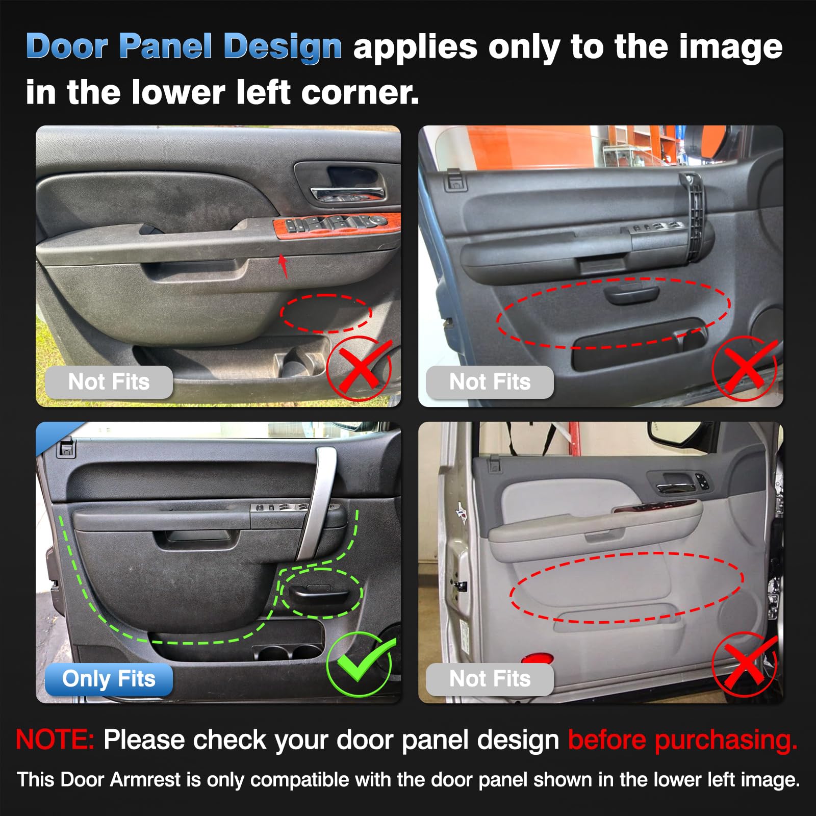 TOP-MAX armrest beside ruler showing exact dimensions for correct fitment