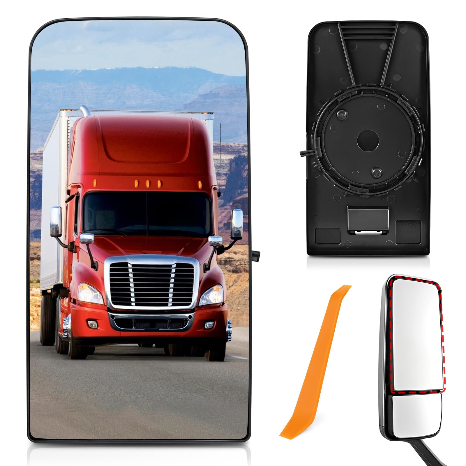 TOP-MAX front flat mirror showing clear reflective surface and improved visibility