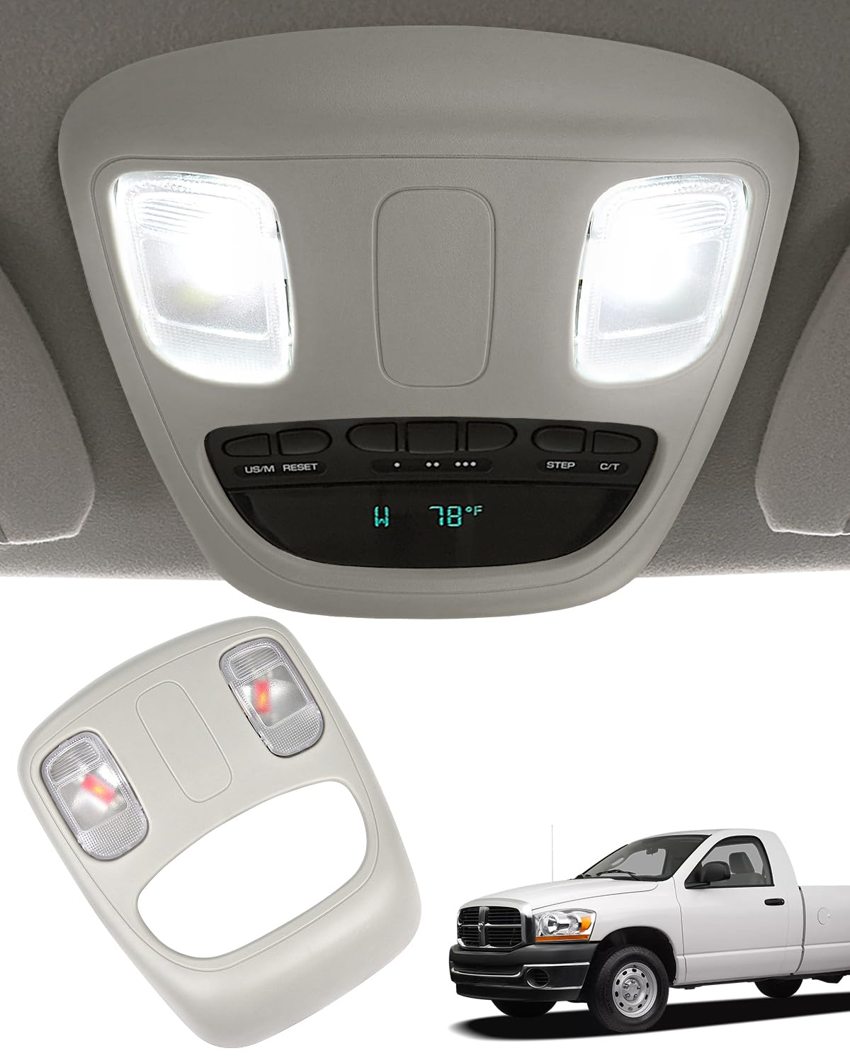 TOP-MAX front view overhead console showing complete replacement and improved visibility