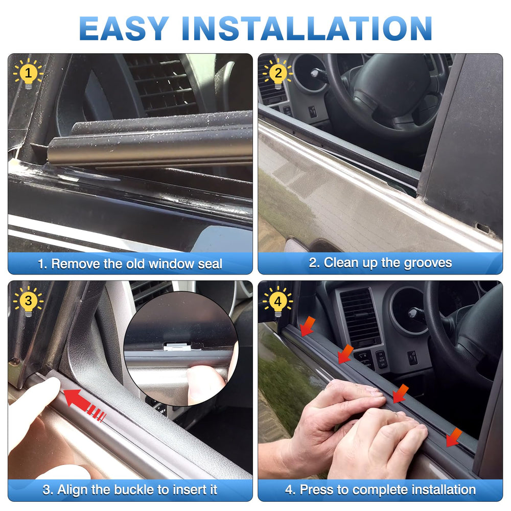 TOP-MAX trim installed on Tundra door illustrating improved seal and quieter cabin