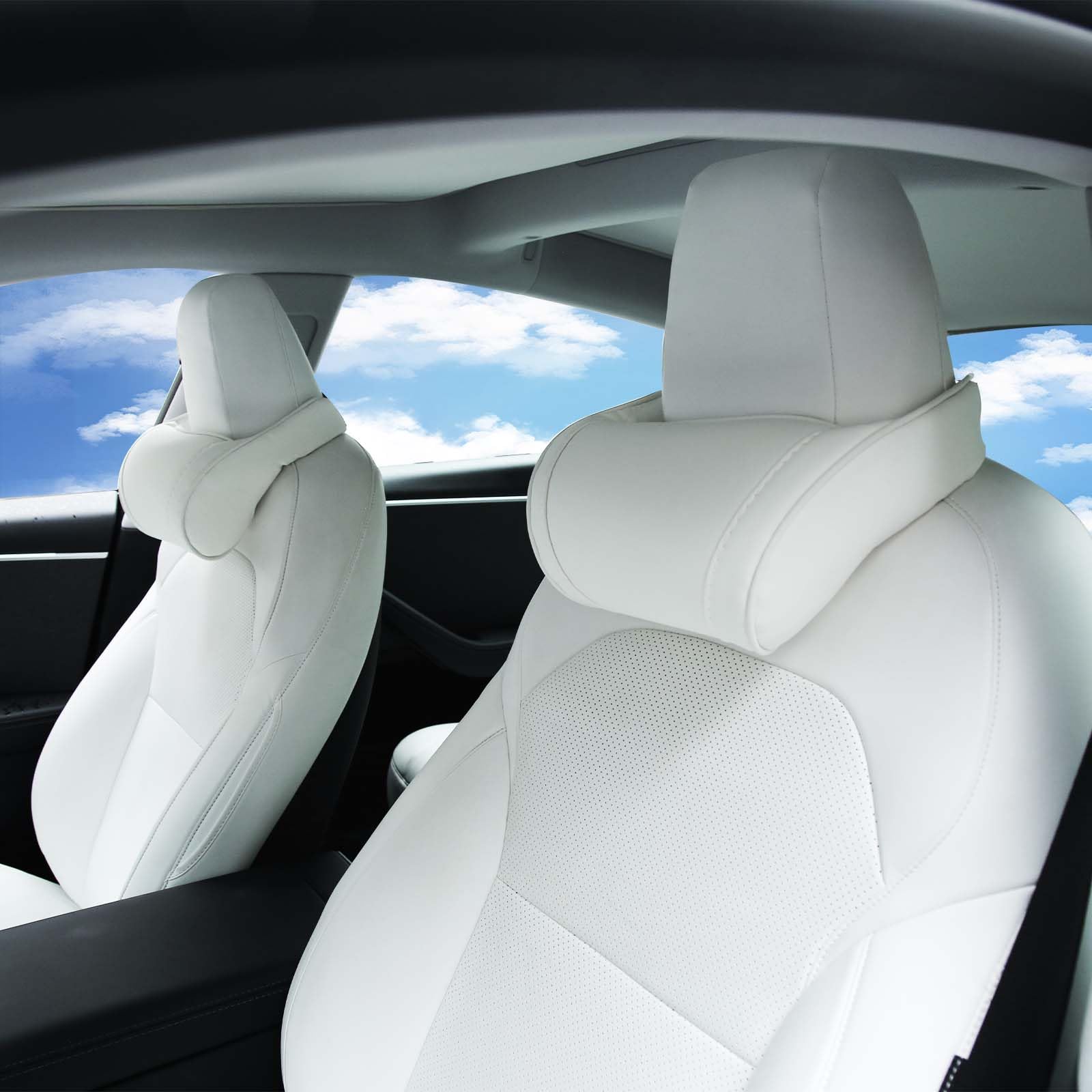 TOPABYTE front view of headrest pillow showing shape and fit for comfort