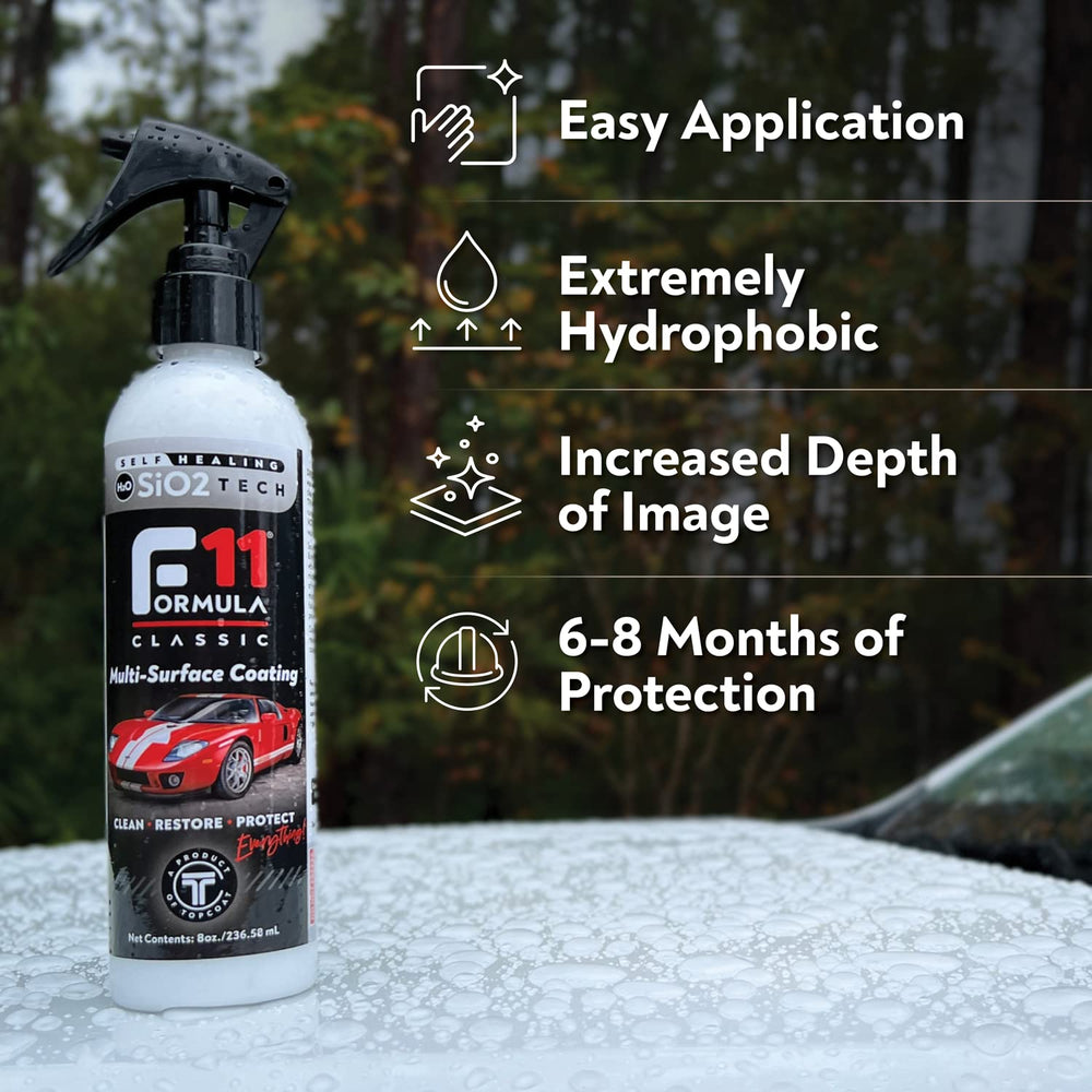 TopCoat F11 16oz bottle beside common objects to show scale