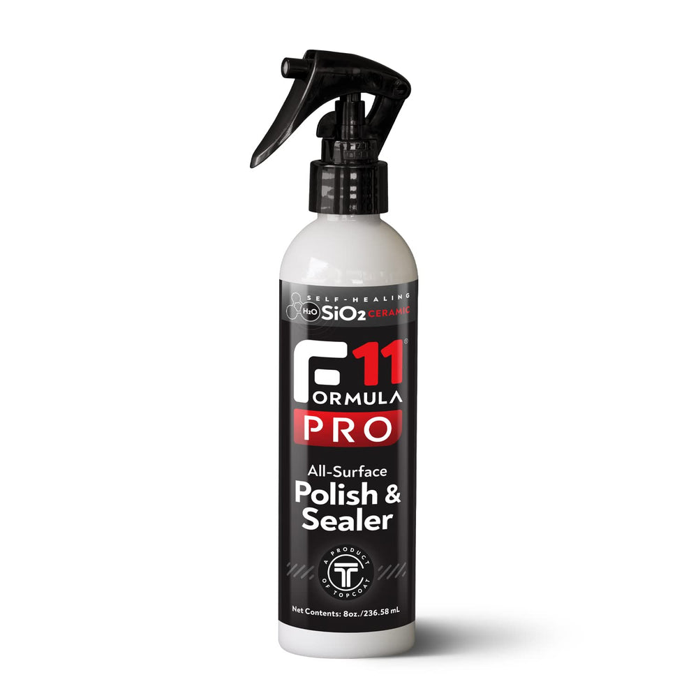 TopCoat F11PRO spray bottle front showing label and easy-spray design benefit