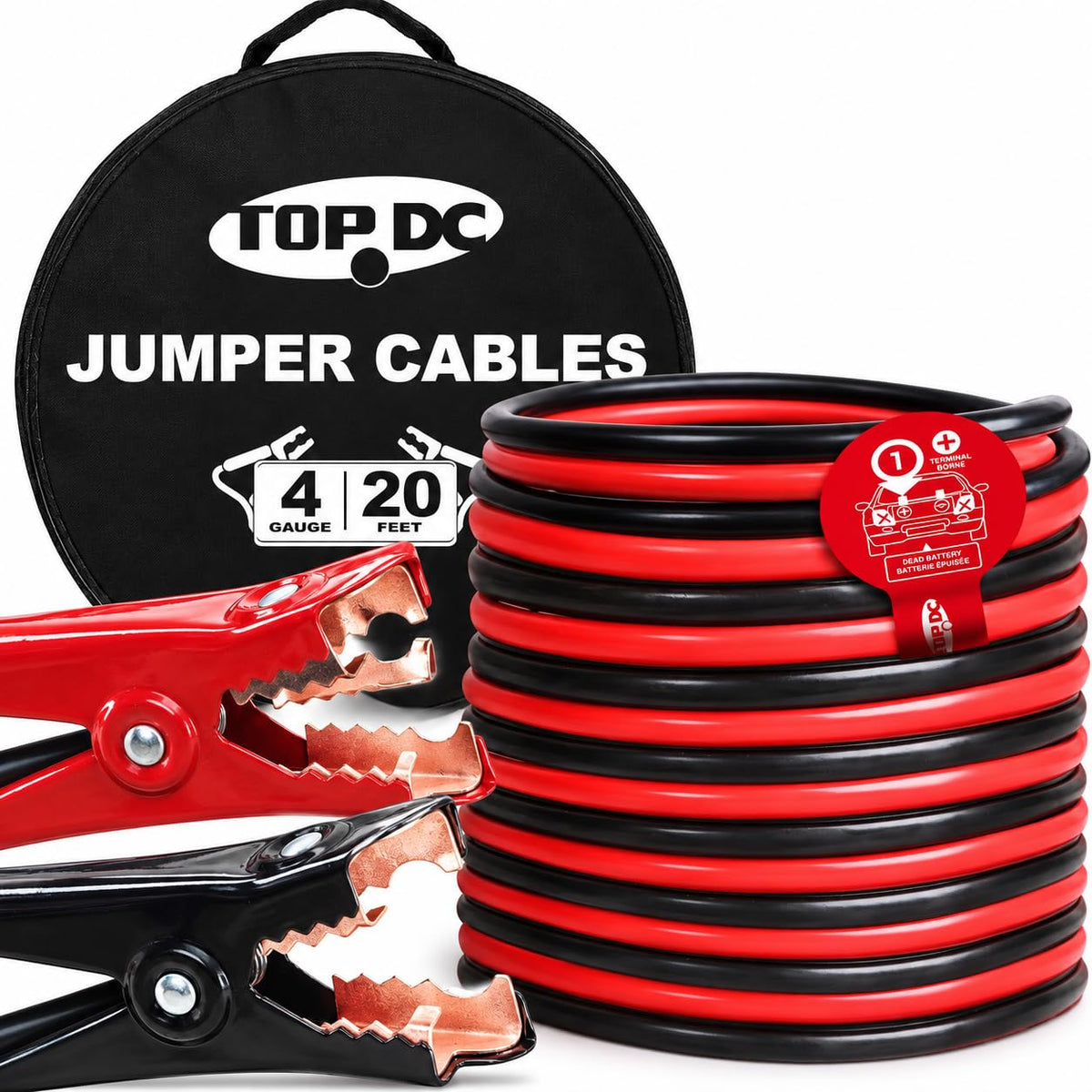TOPDC front view packaging showing kit and carry bag for easy storage