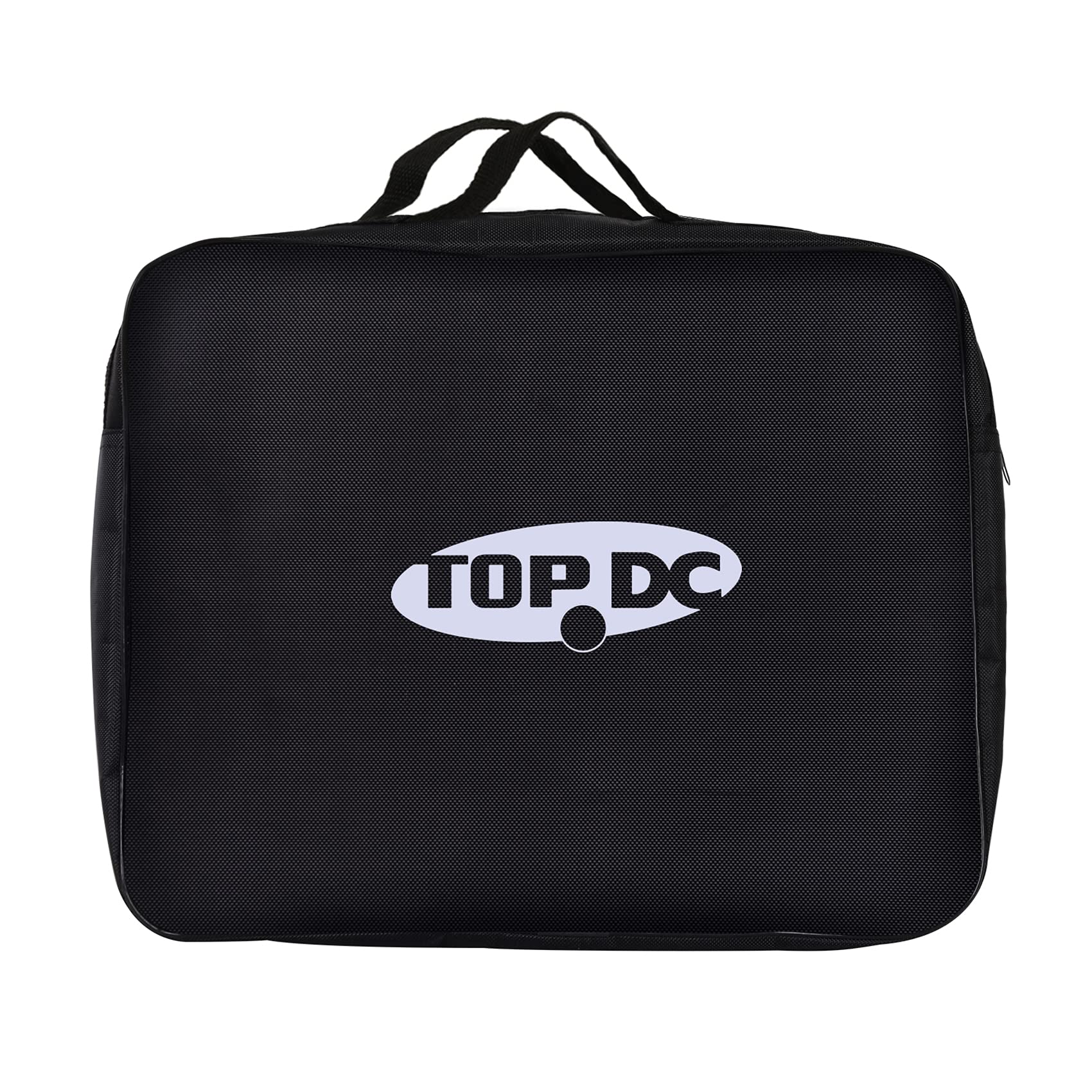 TOPDC front view of zippered jumper cable bag showing neat storage benefit
