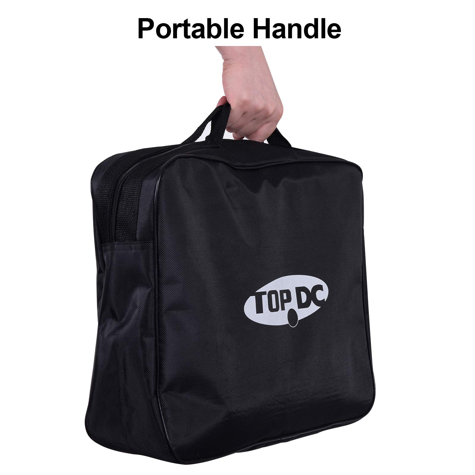TOPDC reinforced woven handle and zipper detail offering easy carrying benefit