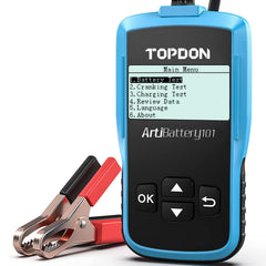 TOPDON AB101 front panel view showing backlit display for quick diagnostics