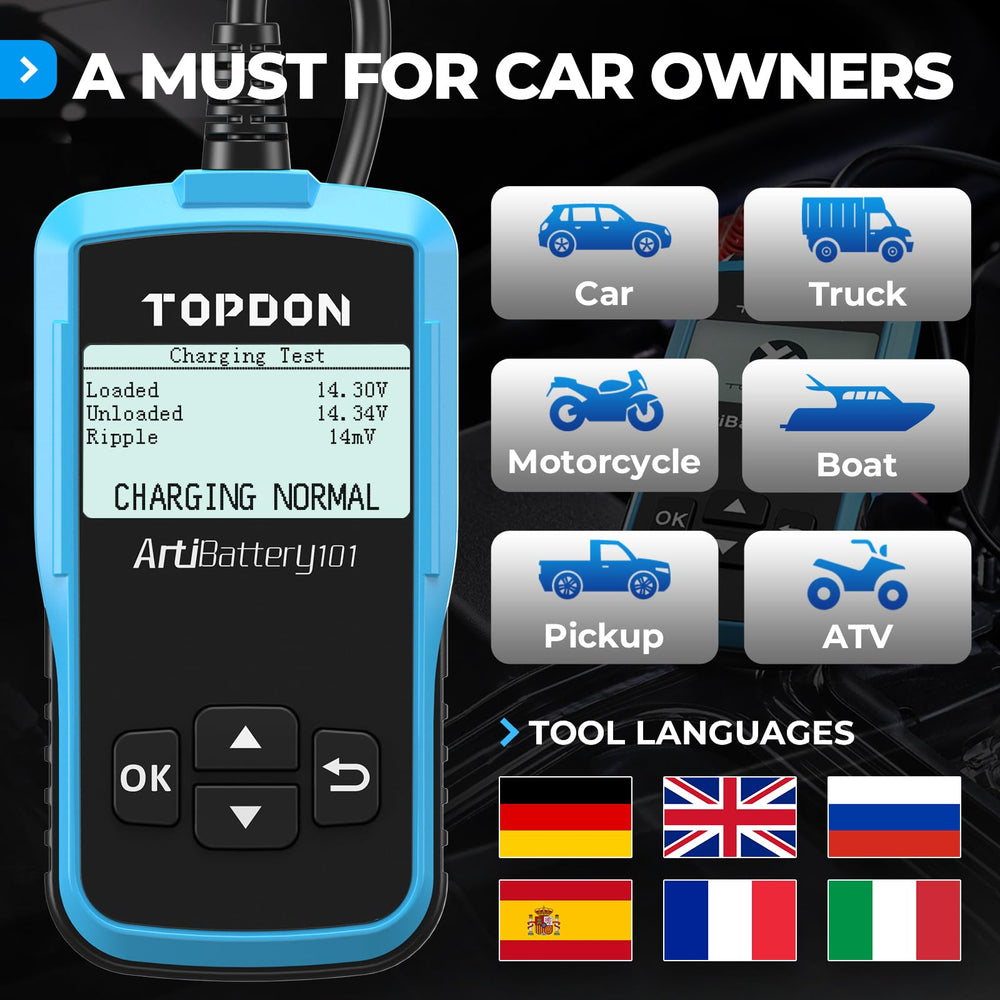 TOPDON AB101 held in hand to show compact size and easy portability benefit
