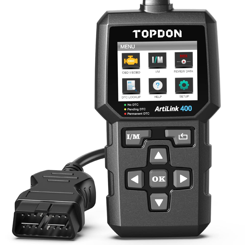 TOPDON AL400 front display showing menu and clear readout for quick diagnosis