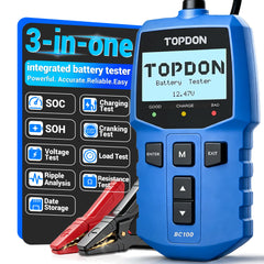 TOPDON BC100 front view with easy-read display and quick diagnostics