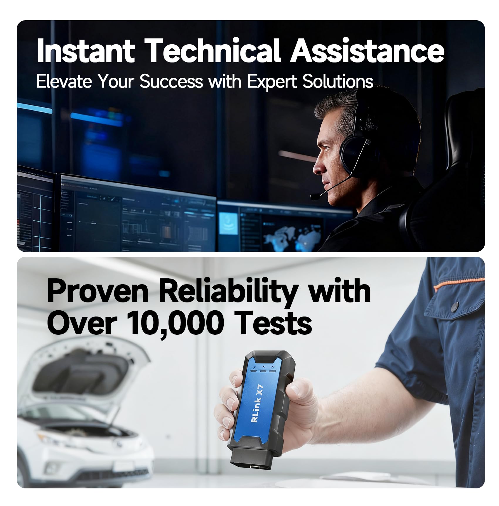 TOPDON RLink X7 label and certifications showing compliance and trustworthy performance