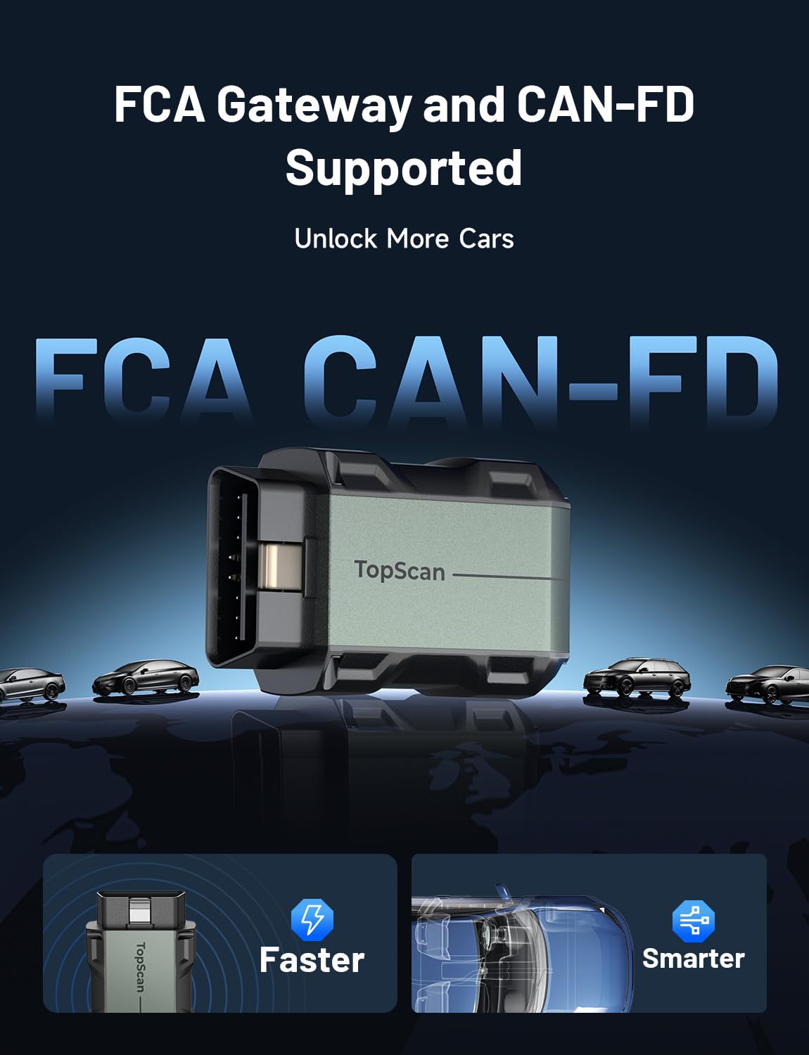 TOPDON TopScan Lite next to a smartphone to show compact size and portability benefits