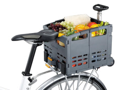 Topeak TrolleyTote being rolled through market for convenient errands benefit