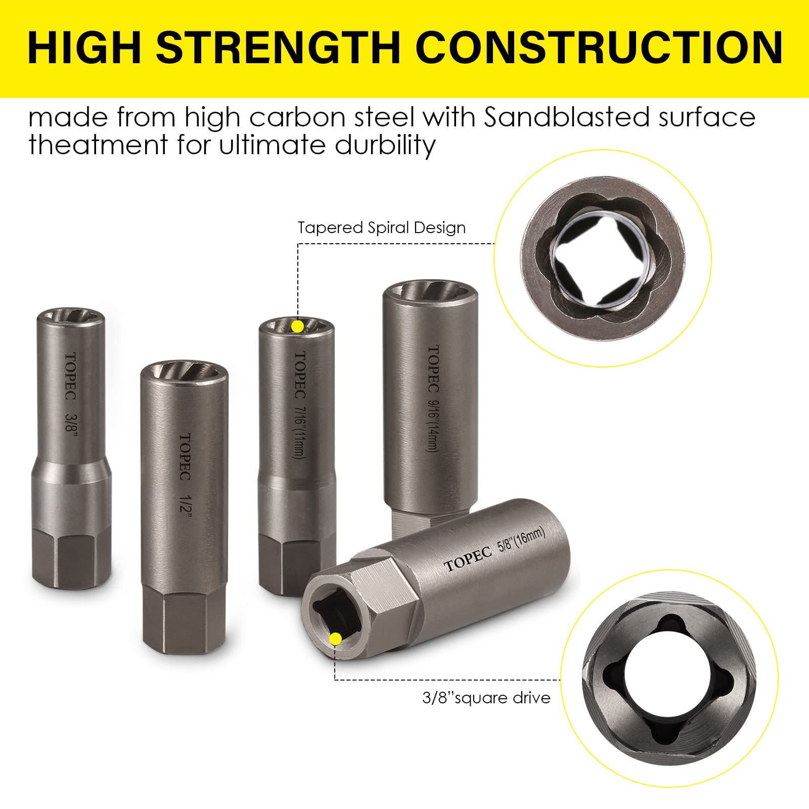 Topec size markings on shank for fast identification and correct fit