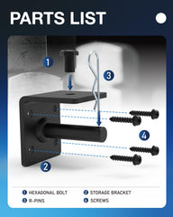 TOPICK hitch holder mounted in truck bed keeping hitch out of the way